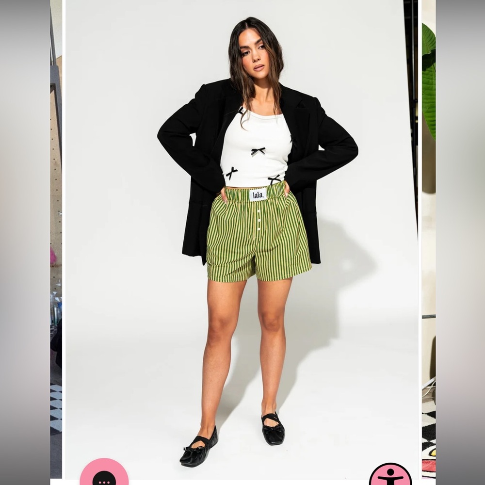 NWT Dressed in lala citrus stripe boxer shorts sz XS